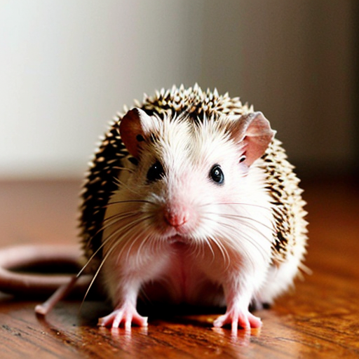 a mix of a hedgehog hamster with a rat tail