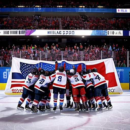 A poster of the USA celebrating that they won the hockey final gold medal game against Canada in the Winter Olympics Milano Courtina 2026