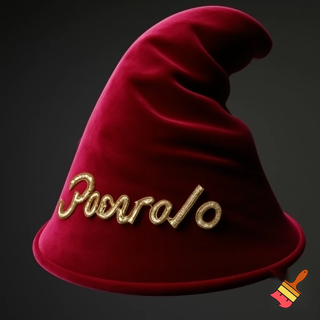 Christmas wizard hat written and velvet