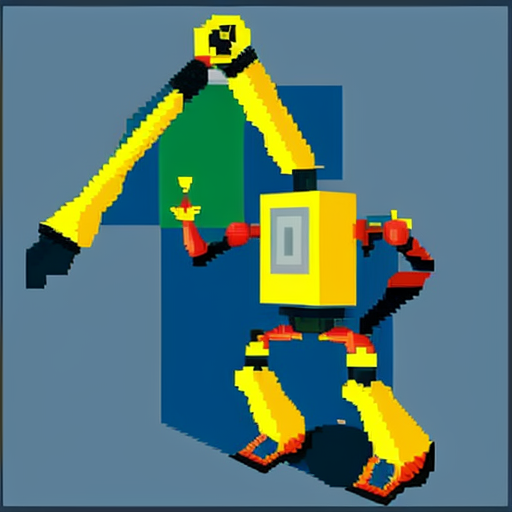 Make a pixel art of a enemy that is a robot crane head and has crane arms is really tall and is found in junkyards they could also shot balls of energy and this is a enemy for jumpbot the main charecters in our game