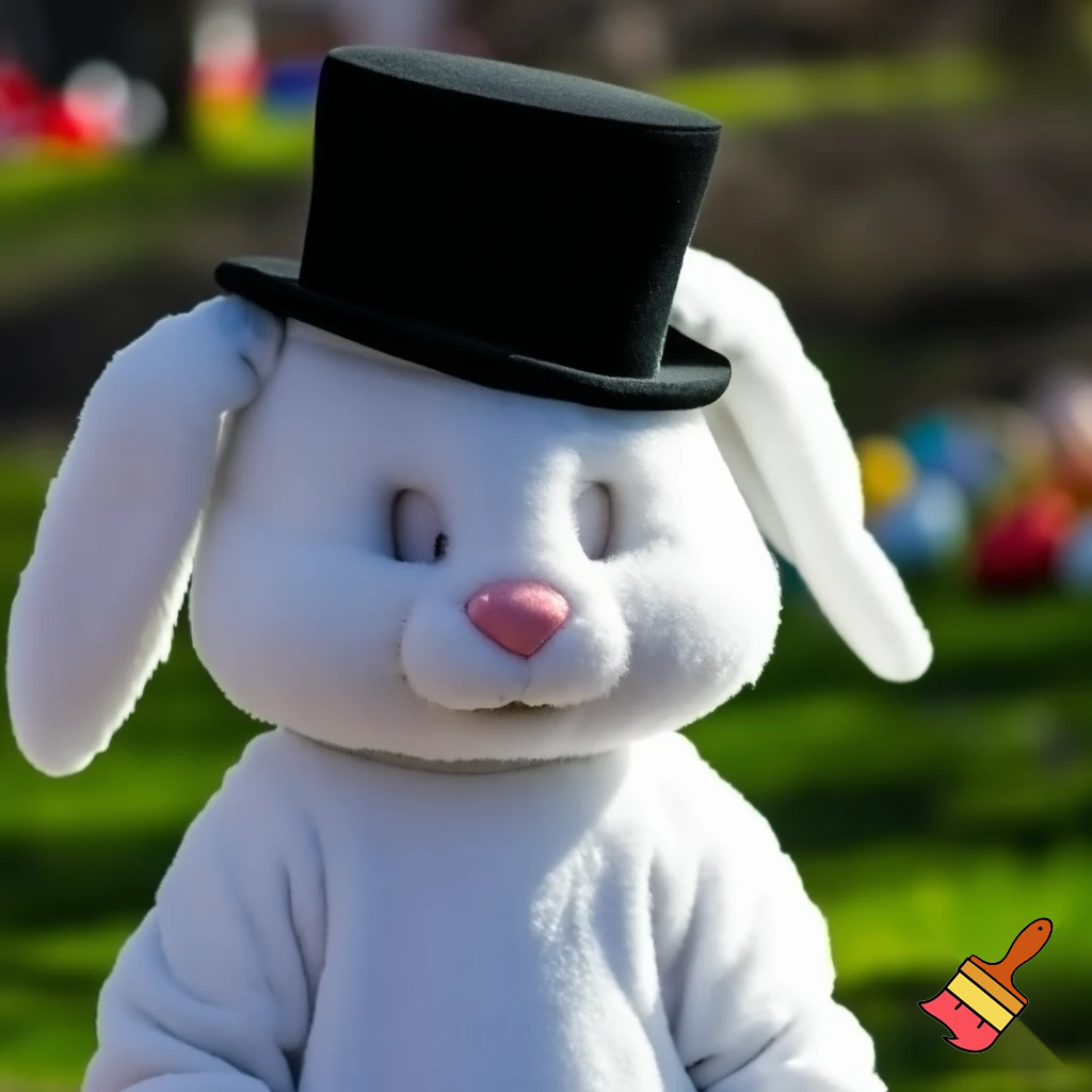 🏰 a chair van chair Easter bunny chair
Easter bunny with a top hat mascot costume