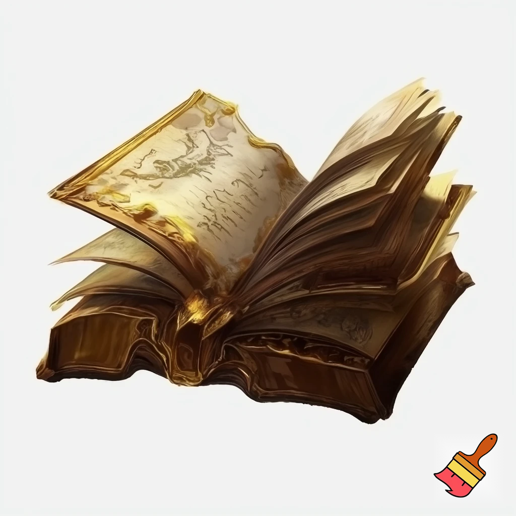 Ich möchte ein Bild von einem geöffneten Buch im Barock Stil ohne Hintergrund, nur das geöffnete Buch