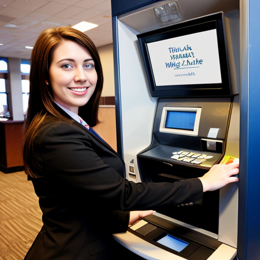 a bank teller and an atm 