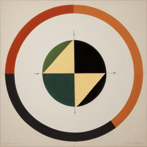 Fill a Circle with something abstract and figurative in o‘keeffe style 