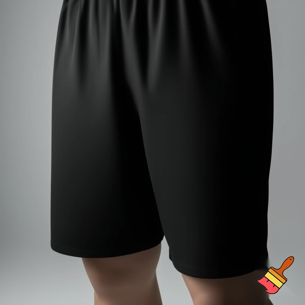 black shorts which is a full view