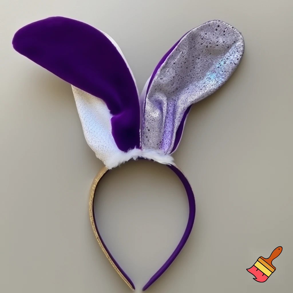 Special top hat headband Easter headband with rabbit, ears, purple and white purple and white with glitter velvet golden purple and white with glitter silver