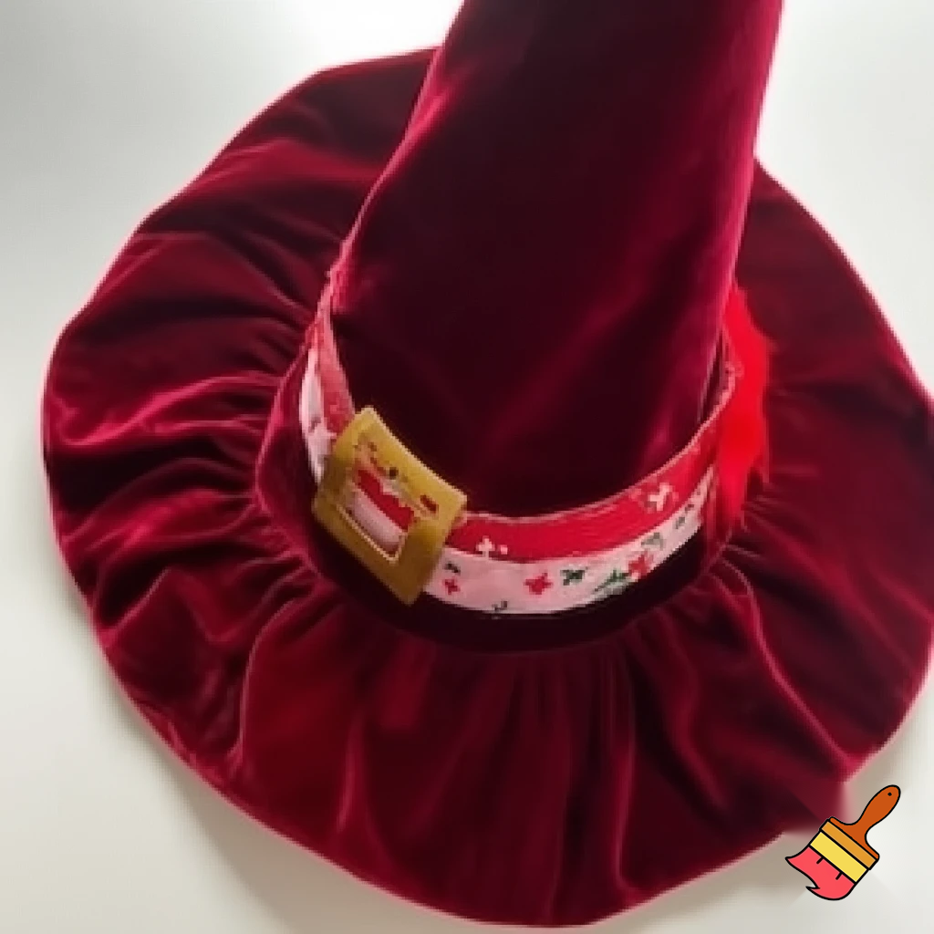 Fabric and velvet Christmas wizard hat