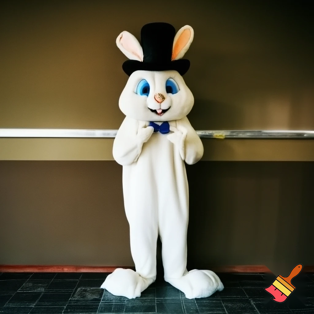 Easter bunny mascot costume top hat Easter only sells house