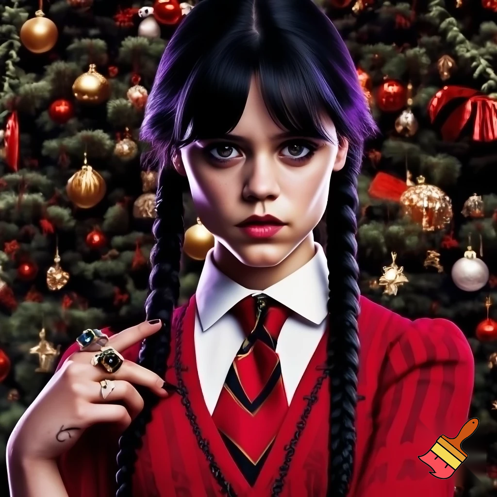 Christmas Attractive gorgeous Wednesday Addams 
