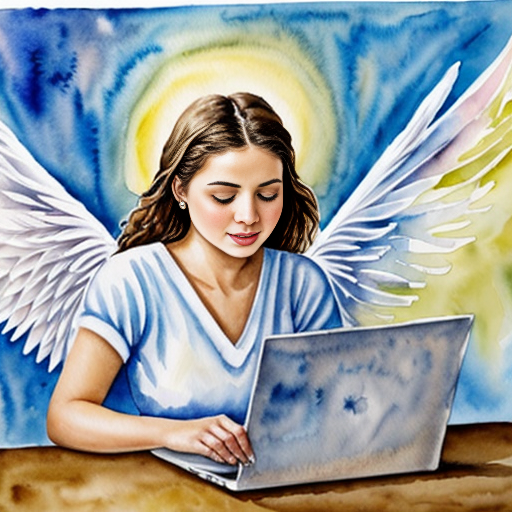 angel with computer


