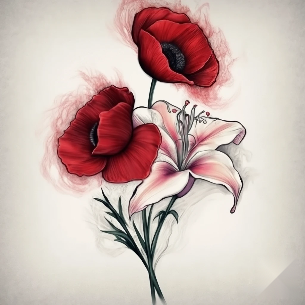 august birth flower tattoo