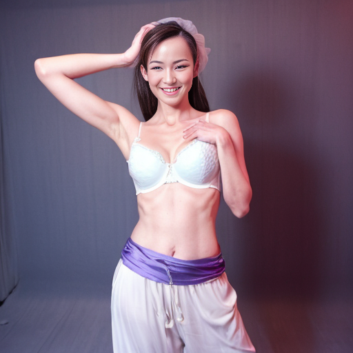 90's disney's 2d aladdin style comic black background and panels of panel 1 juri han barefoot with white harem pants and pink and purple bra with both hand palms place together and hiding the bottom of her mouth with a purple veil wrapped around her arms and attached to her head. 
panel 2 she danced with white harem pants barefoot with purple and pink bra and purple veil wrapped around her arms and shoulders and raising legs and bounced up and down her belly and shook her hips left and right. 
panel 3 as juri han barefoot with white harem pants and pink and purple bra spreading her arms, happily revealing her face to the viewer and giving a smile as she turns around shook her butt left and right. 
Panel 4 juri han barefoot with white harem pants and pink and purple bra started to fading away , except her belly, which is bouncing around. 
Panel 5 then the ball transforms into the fading in belly of brown haired chun li with brown harem pants and blue bra and white curved slippers and blue veil wrapped around her arms and shoulders with her swaying her hips. 
Panel 6 brown haired chun li with brown harem pants, blue bra and white curved slippers and blue veil wrapped around her arms and shoulders and with her hand palms place together between her chest and she gives a smile and winking her left eye.  