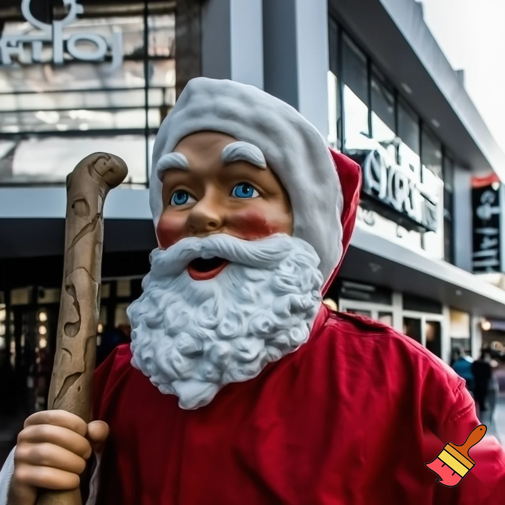 Santa Claus, Russia walking stick with the start the real Santa Claus shopping Centre in Australia
A star