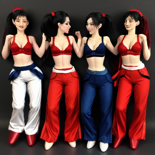 90's disney's 2d aladdin style comic dark blue background and Panels of Panel 1 two black haired ponytail women with blue skin,blue and red striped harem pants and bra and and red curved slippers, walking pass each other. 
panel 2 However, as the two black haired ponytail women with blue skin,blue harem pants red bra and red sash and red curved slippers kisses each other, they are merged, by the pelvis with the red and blue striped harem pants on their butts being conjoined together. 
Panel 3 One of the two black haired ponytail women with blue skin,blue harem pants red bra and red sash and red curved slippers is shocked to realize that the first black haired ponytail woman with blue skin,blue harem pants red bra and red sash and red curved slippers is merged with the second black haired ponytail woman with blue skin,blue harem pants red bra and red sash and red curved slippers after they both kissed. 
Panel 4 Wanting to separate themselves, both the two black haired ponytail women with blue skin,blue harem pants red bra and red sash and red curved slippers begin pulling their merged butts apart. 
Panel 5 However, the two black haired ponytail women with blue skin,blue harem pants red bra and red sash and red curved slippers both fail. 
Panel 6 and then the black haired ponytail woman with blue skin,blue harem pants red bra and red sash and red curved slippers two snap back into each other, exploding into a blast of colors.