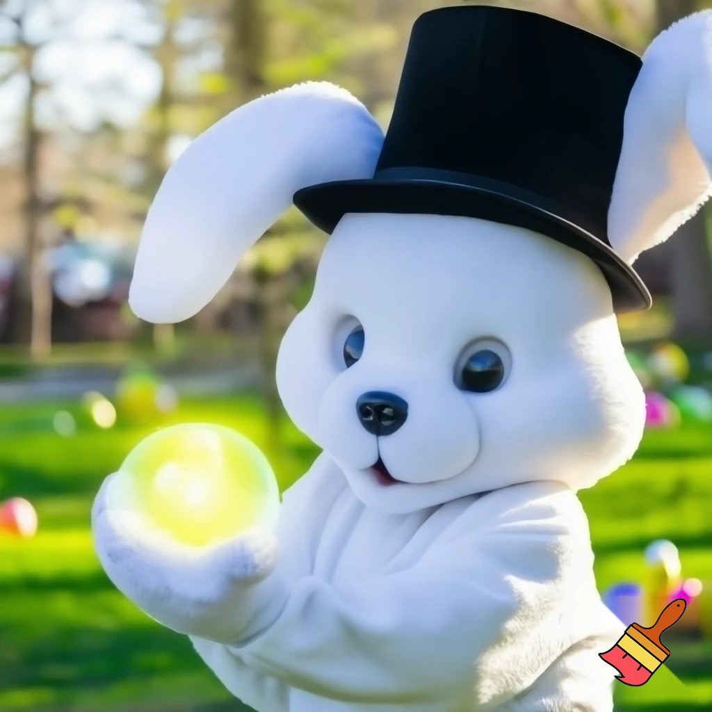 Easter bunny mascot costume top hat mascot costume magic