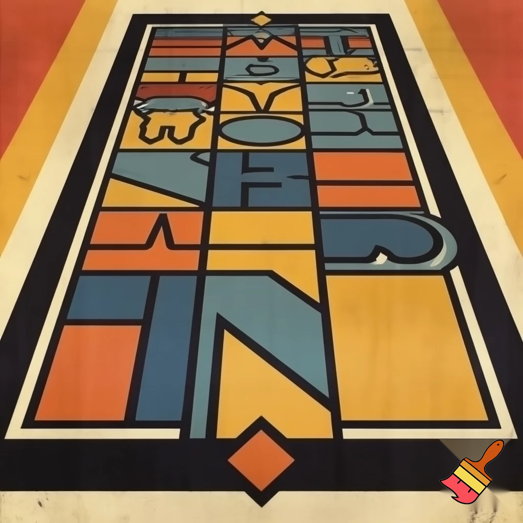 a 1 point perspective 1930s poster with some thing to do with wordle