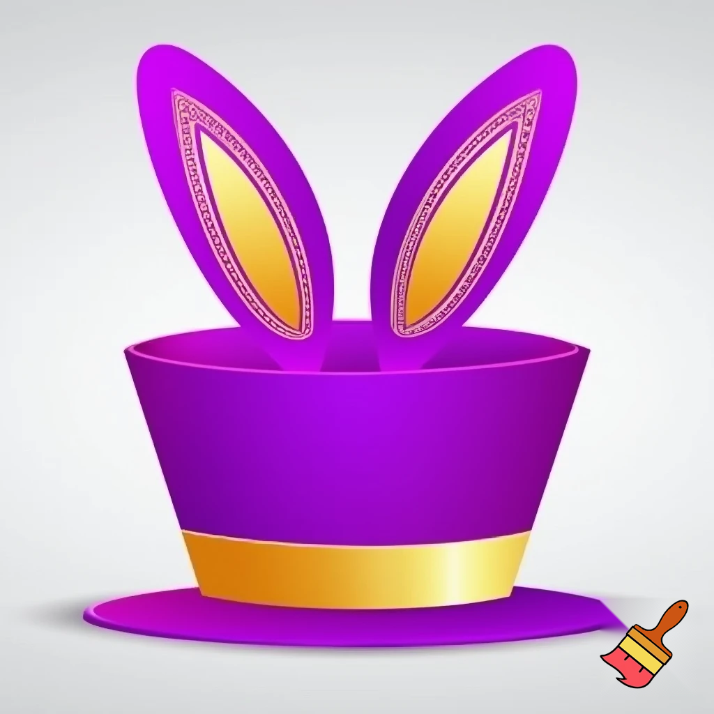 Easter bunny top hat purple and gold