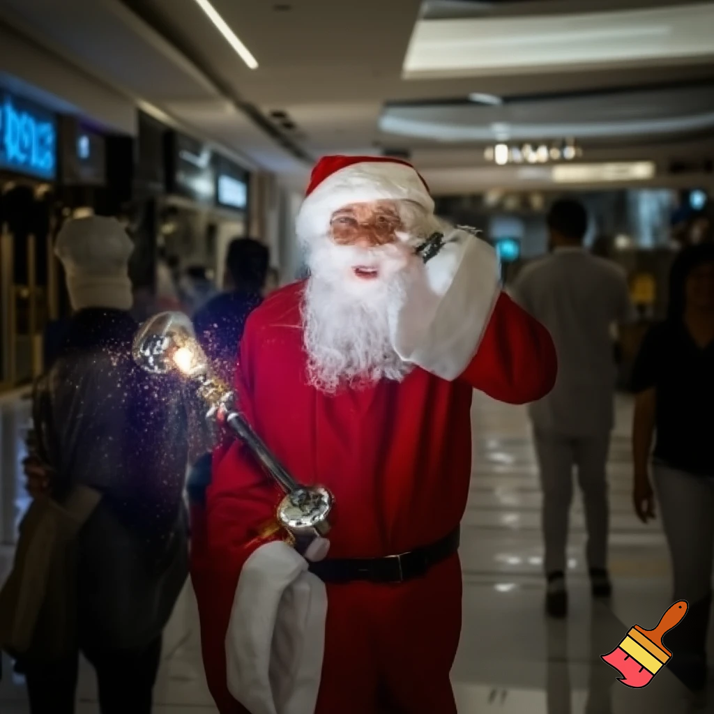 Santa Claus magic walking stick staff Russia shopping Centre Australia shopping immune in a star