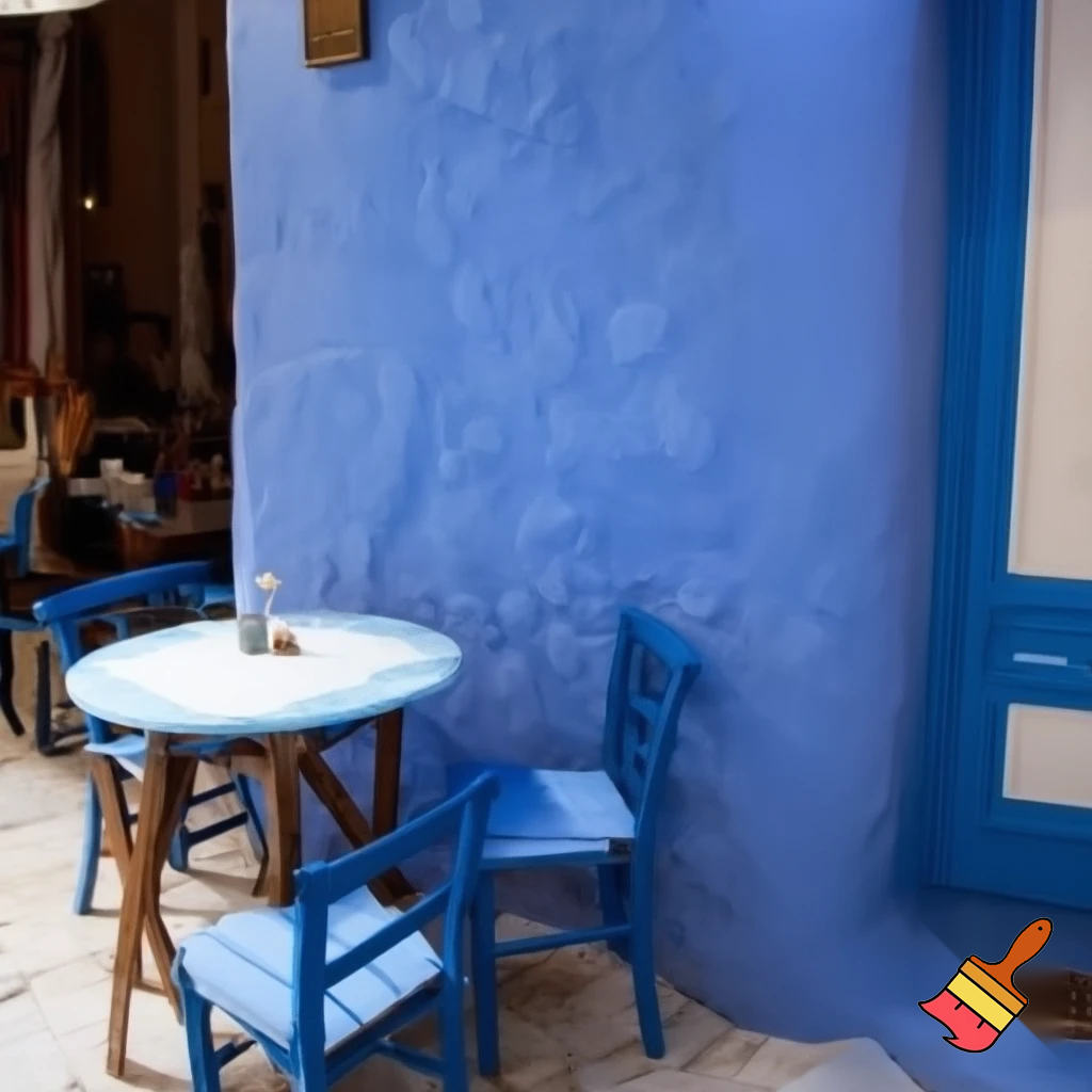 The wall of a restaurant in Greece