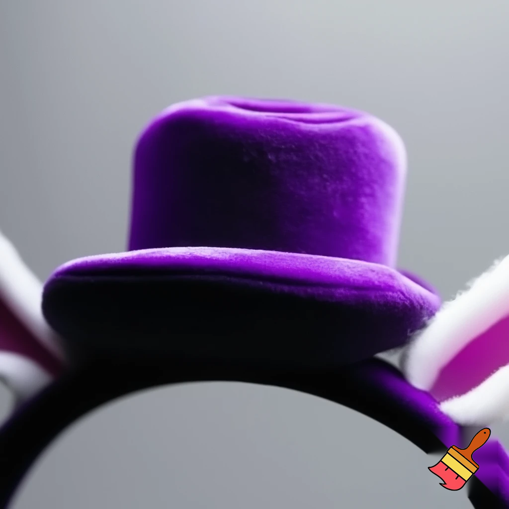 Easter bunny headband, top hat, Easter hat headband, top hat, purple and white, purple and white velvet top hat
