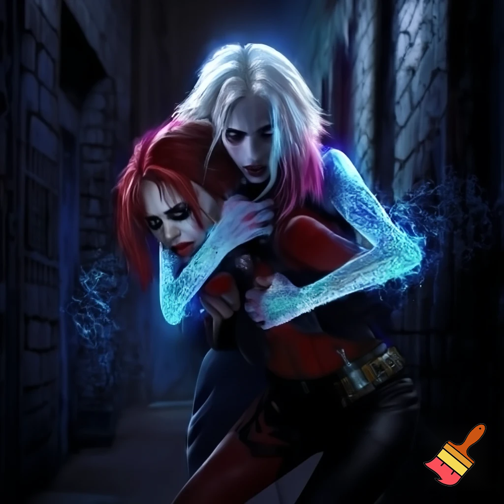 Killer frost hugging and calming down Harley Quinn 