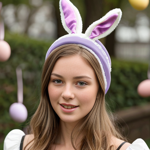 Easter bunny top hat headband, purple and white with gold