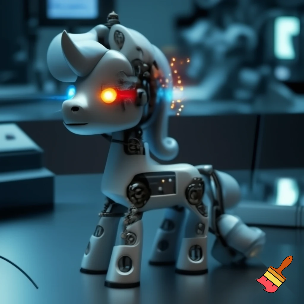 Robot mlp oc with led eyes rebooting