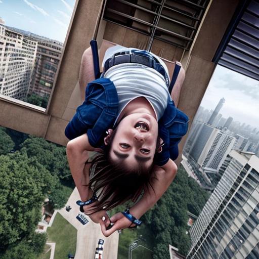 Make a person falling of to his death in a tall building