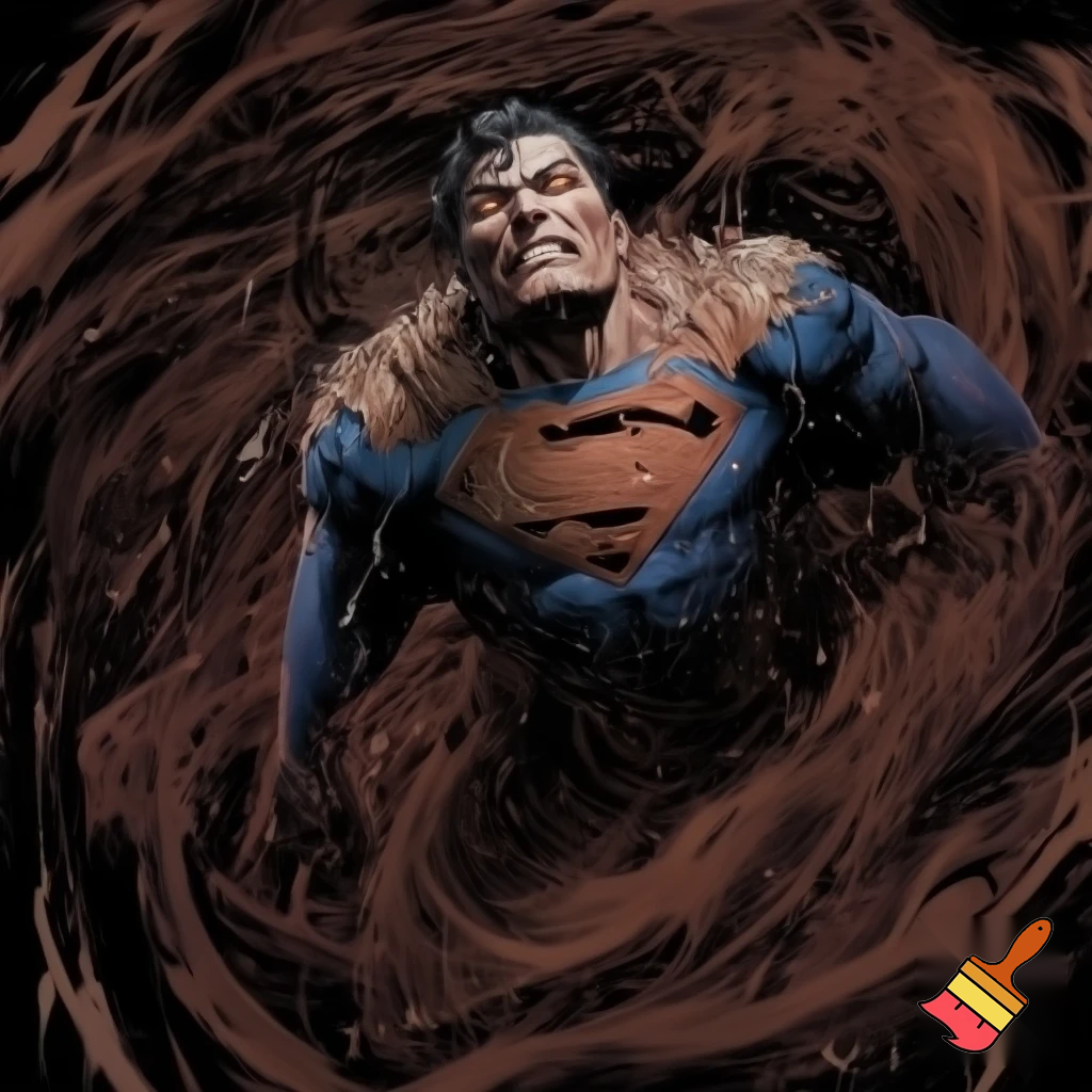 Superman in the style of Stephen Gammell