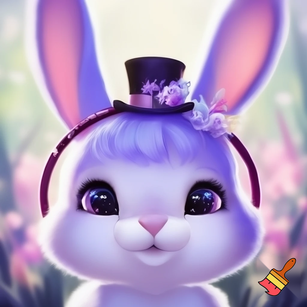 Easter bunny top hat headband, purple and white