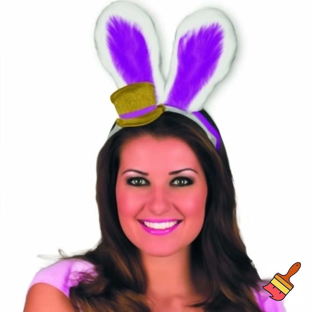 Easter bunny top hat headband, purple, purple and white with gold top hat top hat headband