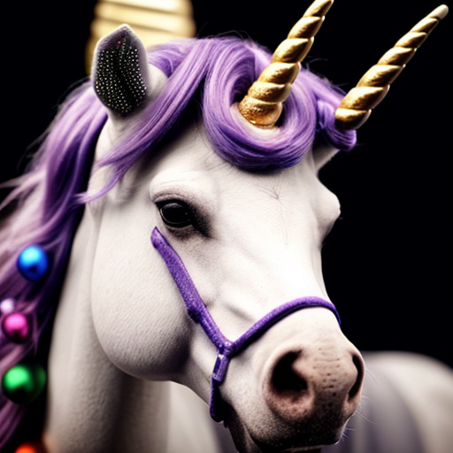 christmas unicorn, photorealistic