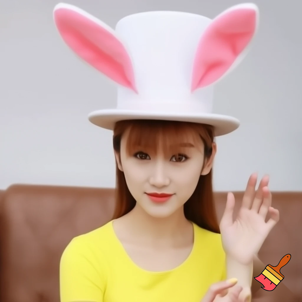 Easter bunny top hat, Easter bunny top hat with bunny ears