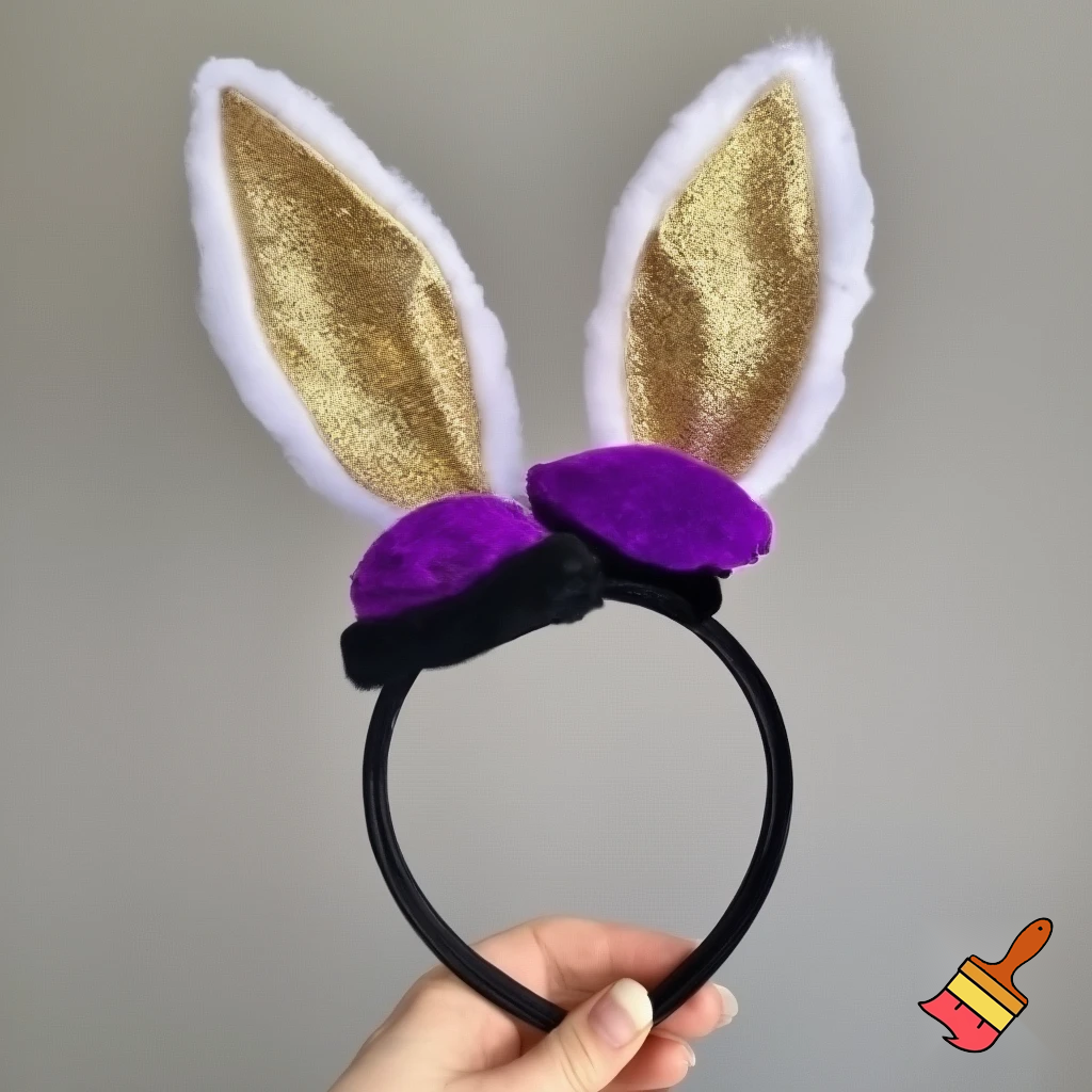 Easter bunny top hat headband, purple white with gold glitter fabric and velvet velvet gold special gold and delicate velvet and delicate and black purple top hat headband precious glitter, purple and white