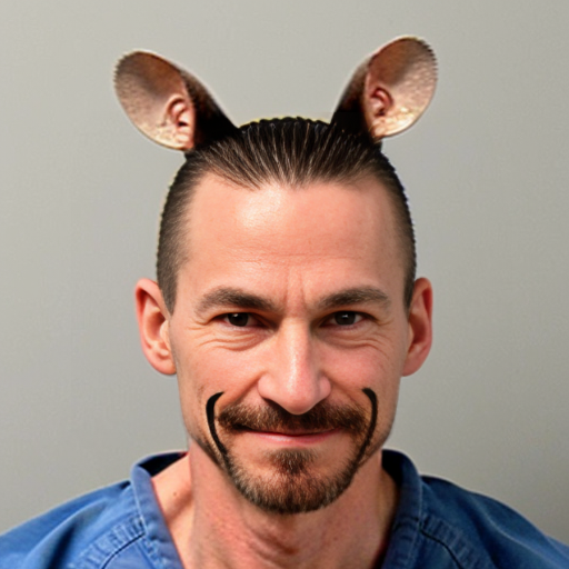 evil rat, mugshot smirking , super strong criminal rat mugshot