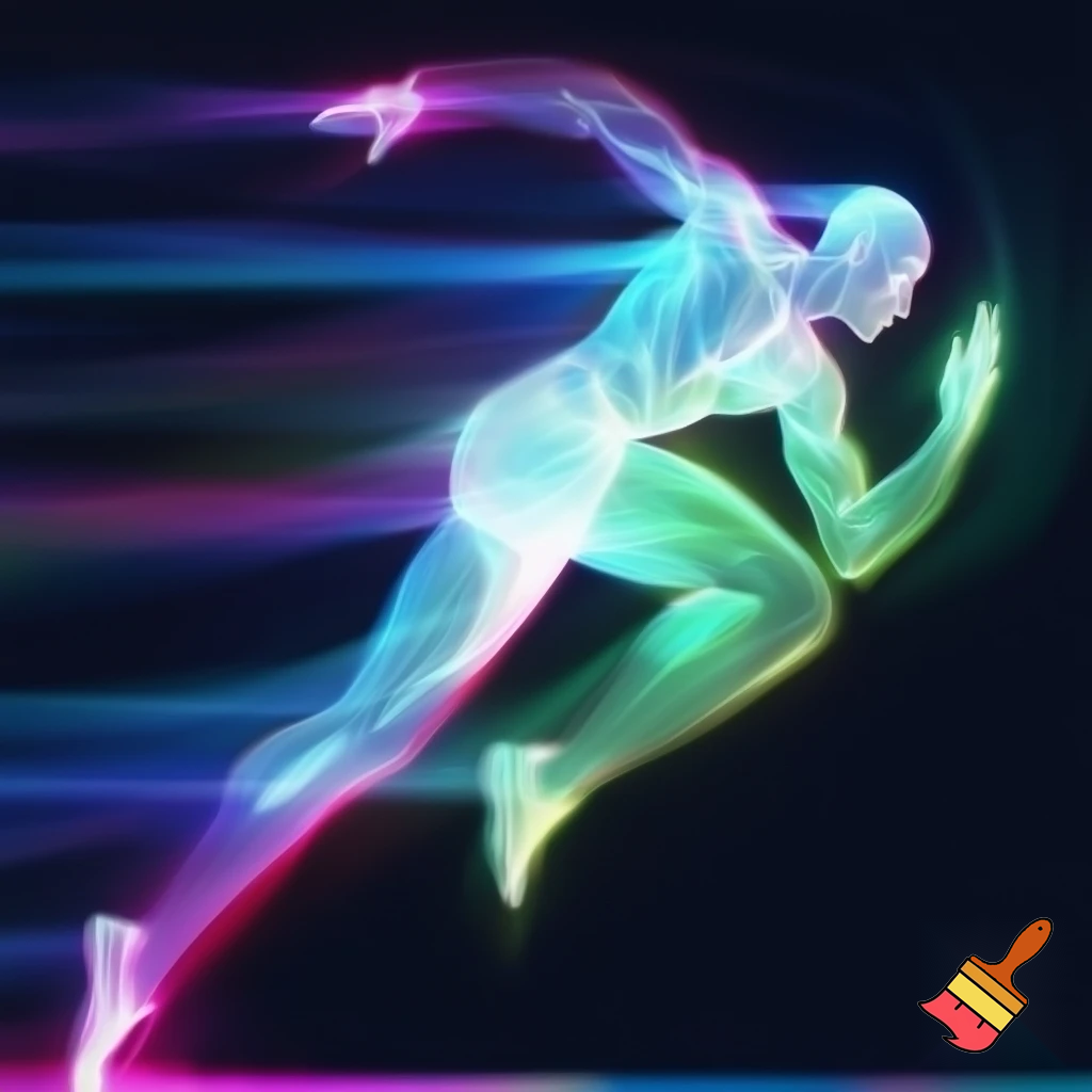 Una persona fent esport i que es faci una mica transparent