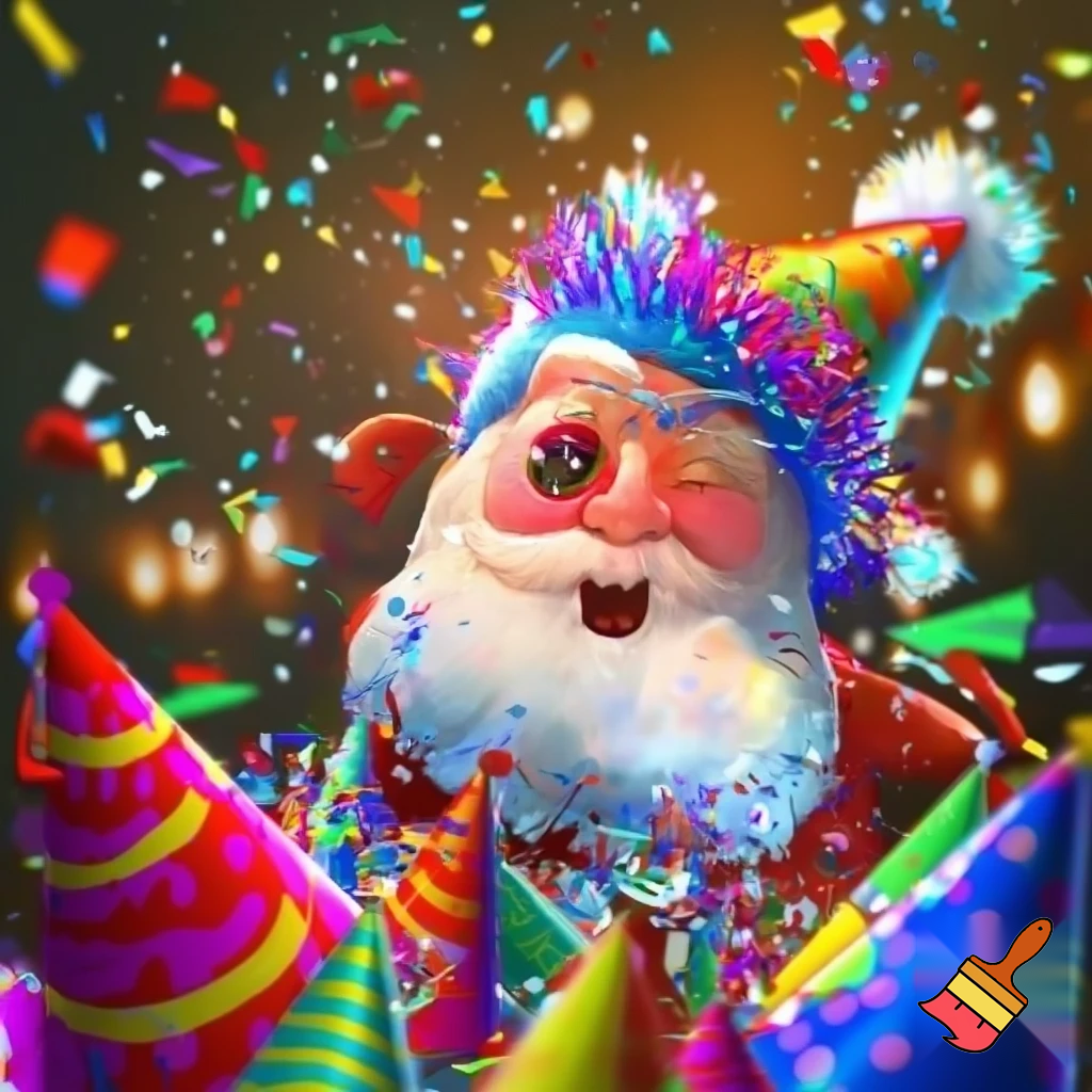 Party cones, party hat, Santa Claus