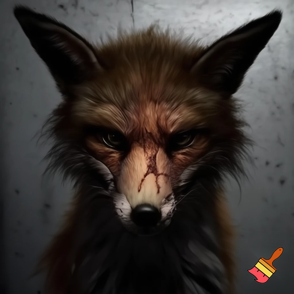 mugshot red fox evil jail scars scary



