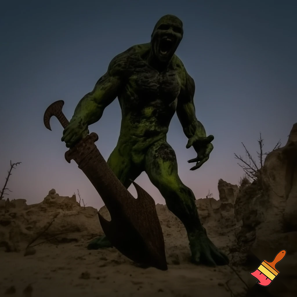 a monster with a sword