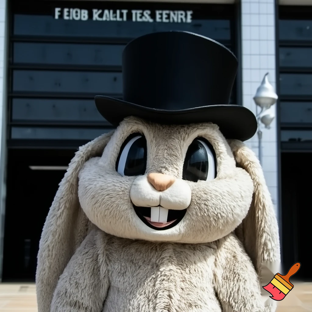 Mascot costume, Easter bunny top hat special top hat falcon gate trucking Centre