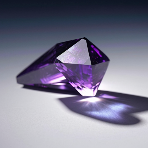 Concept art for a 3 legged creature made of 4 diamond like shapes purple crystal