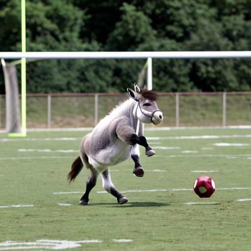 donkey playing football
