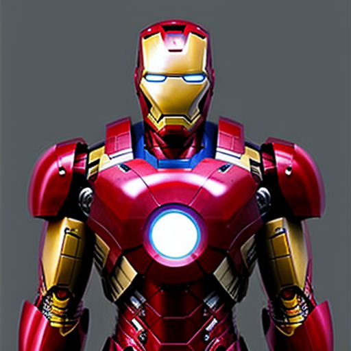 tony the lion puppet in a mech suit like iron man but with a red reactor core