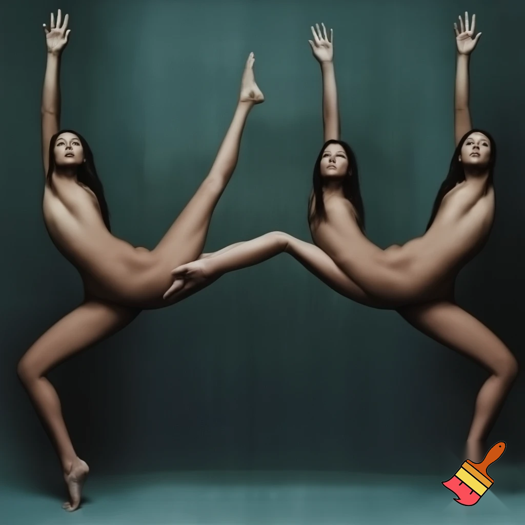 naked Women with wide open legs