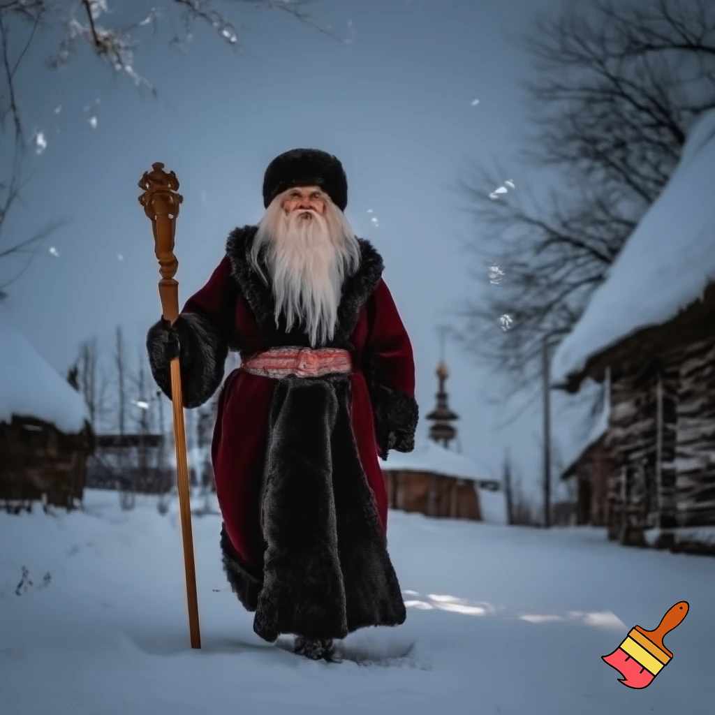 Christmas Russia, Santa Claus walk stick