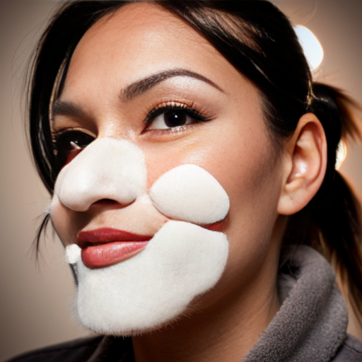 CREATE ME AN IMAGE OF A BEAUTIFUL WOMAN WITH HAIR IN A PONYTAIL AND A SLIGHT FUR ON THE UPPER LIP ON THEIR FACE