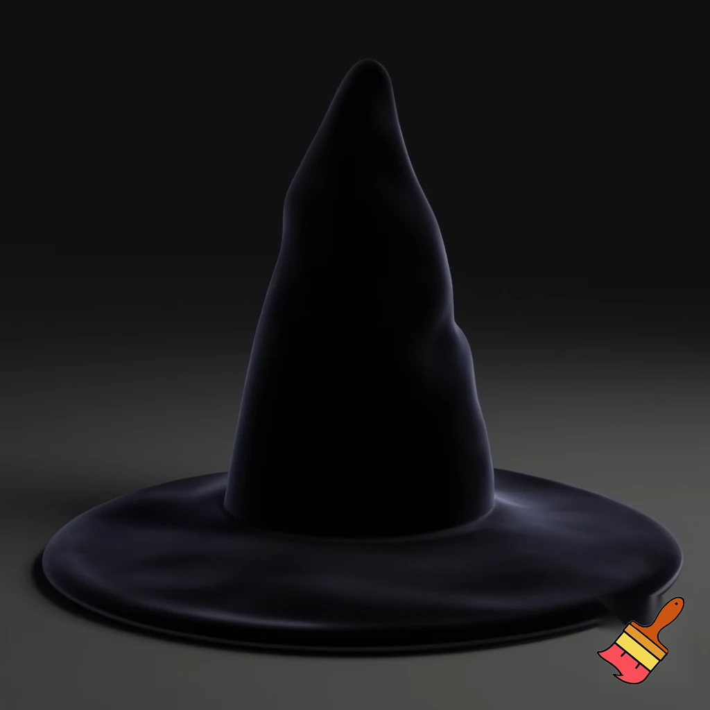 Black witches hat velvet