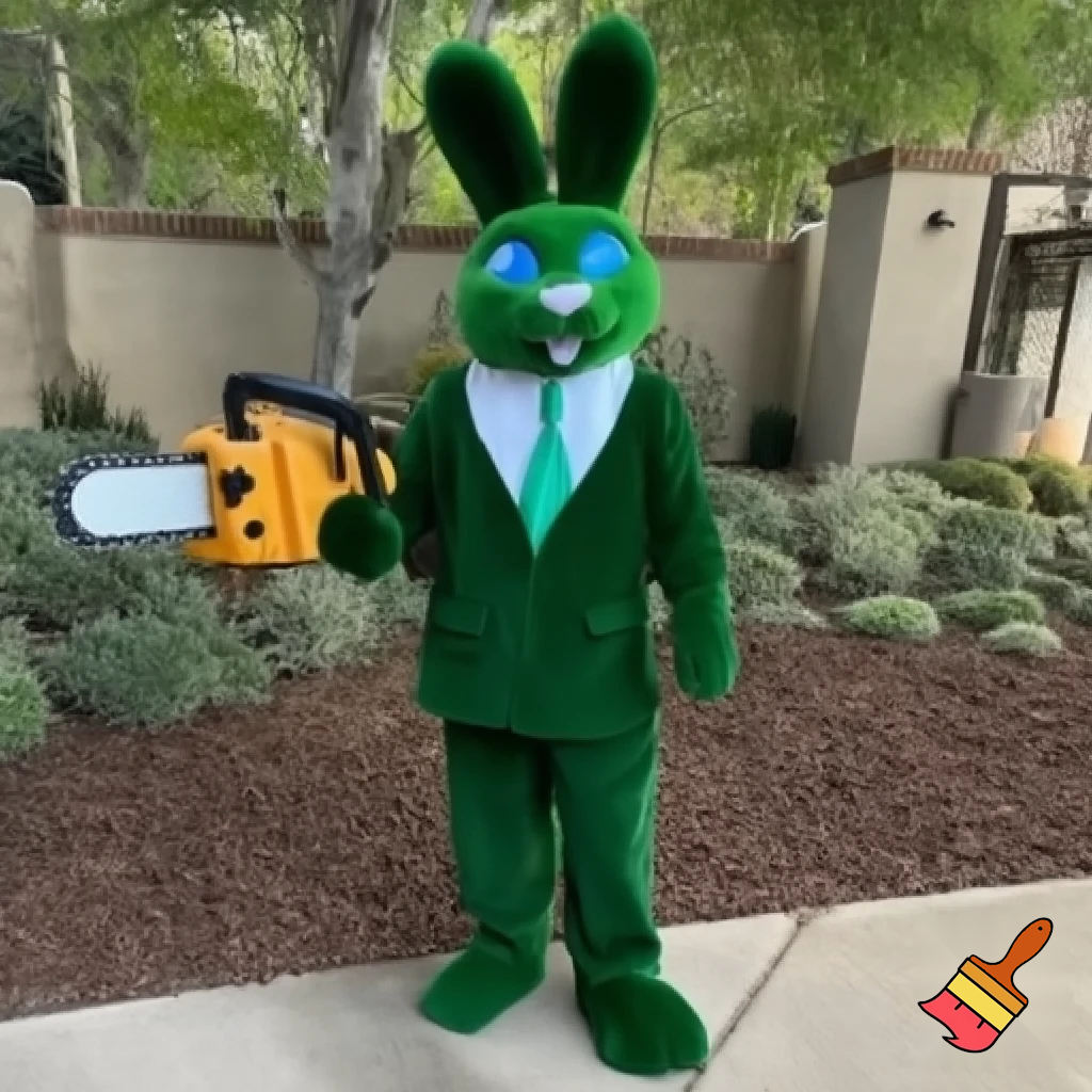 Easter bunny with a chainsaw Easter bunny mascot costume