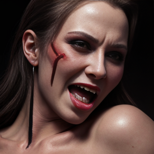 a vampire queen is layied on top of another vampire queen biting her.
