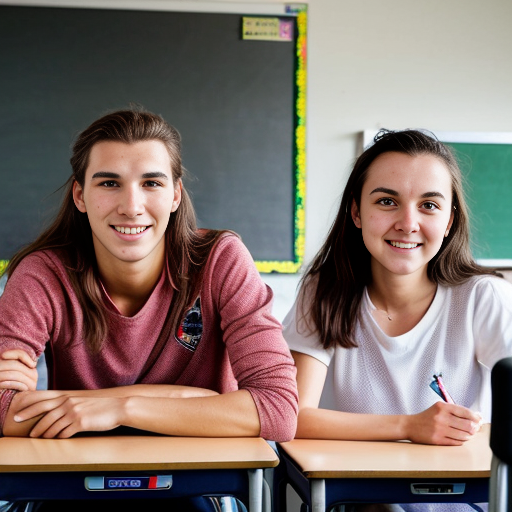 Goretzka and Vanessa at the classroom 
